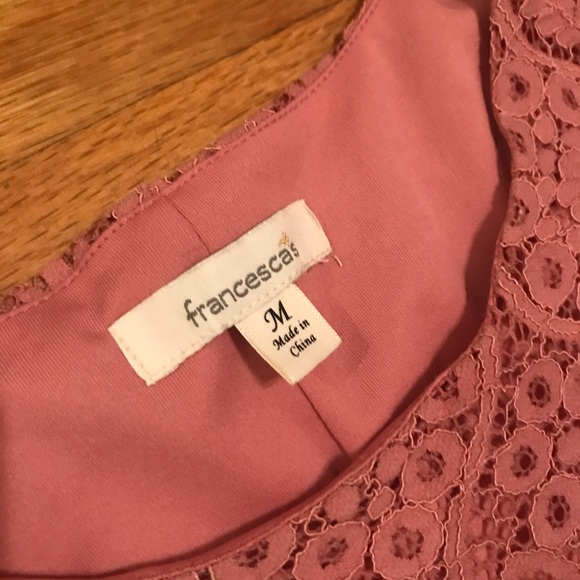 Francesca’s Pink Lace Dress Medium - Picture 3 of 3